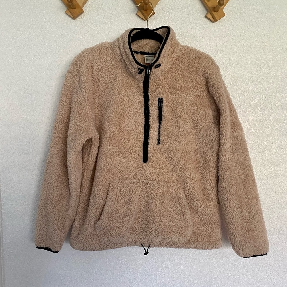 Sherpa funnel neck half zip pullover